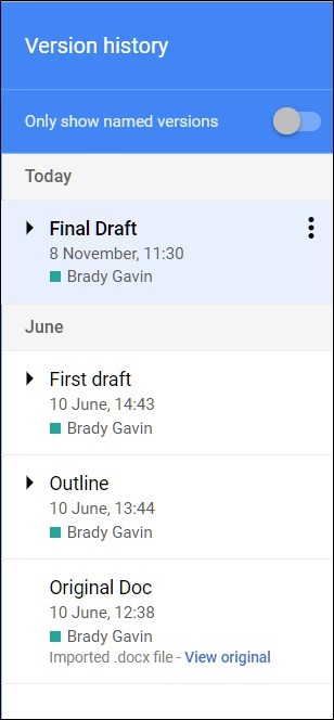 Restore an Earlier Google Document After Reviewing Its Changes