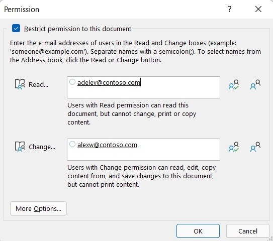 Apply Word Information Rights Management With Explicit Permissions