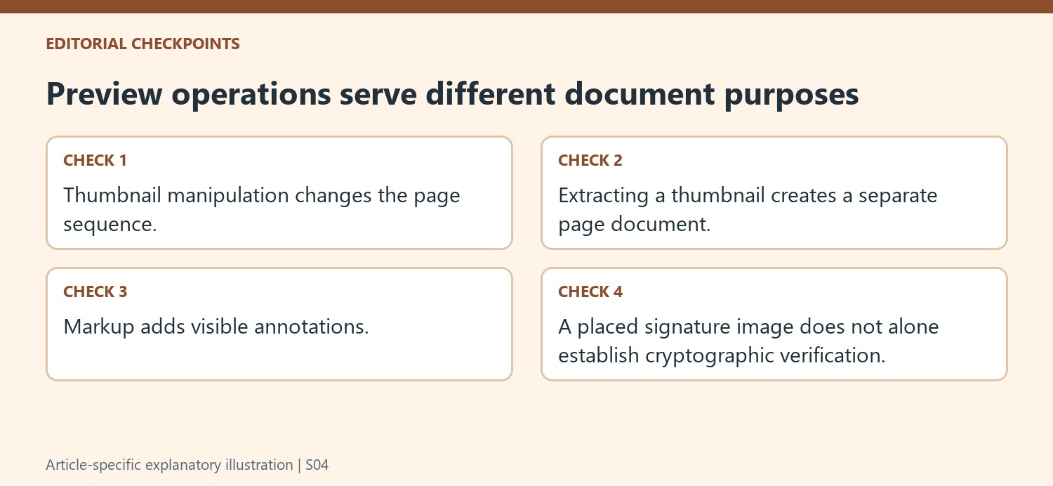 Preview operations serve different document purposes