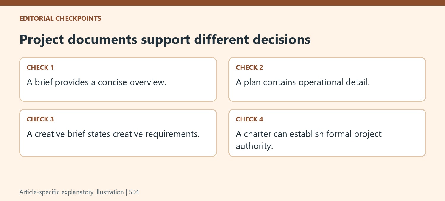 Project documents support different decisions