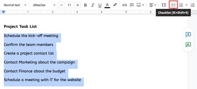 Create a Reusable Checklist Layout in Google Docs
