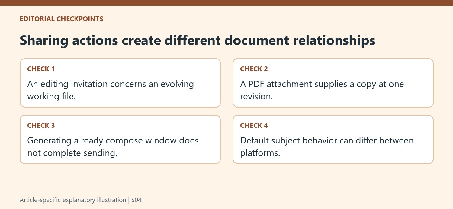 Sharing actions create different document relationships