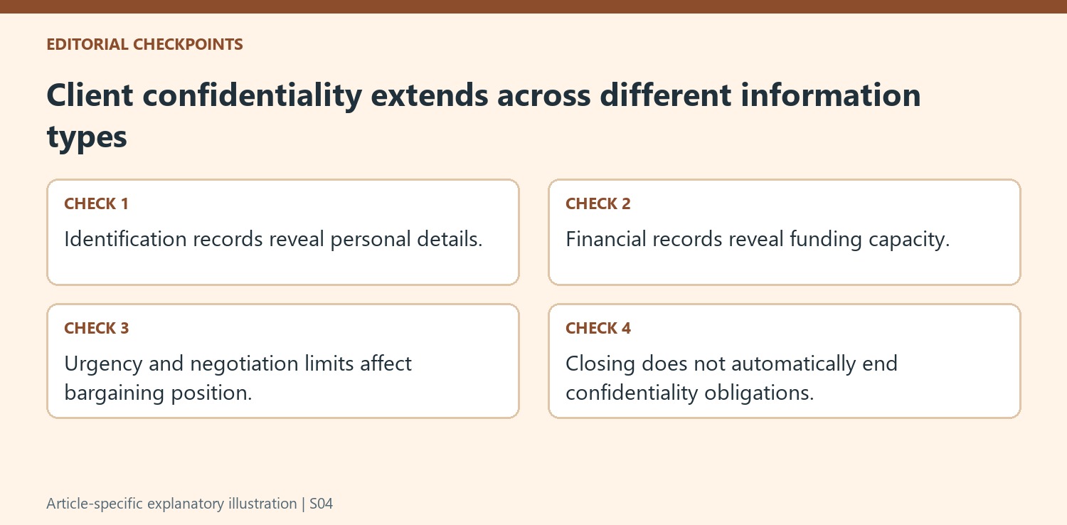 Client confidentiality extends across different information types