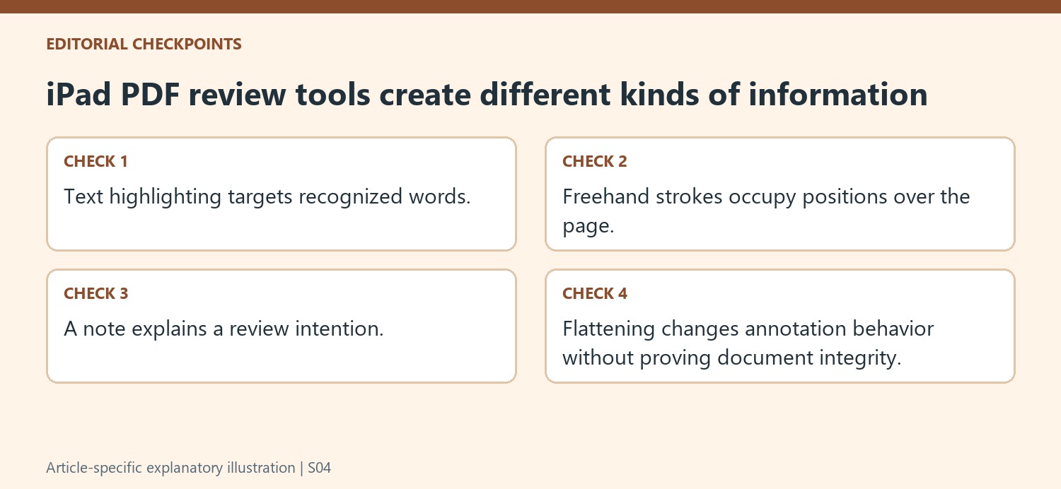 iPad PDF review tools create different kinds of information