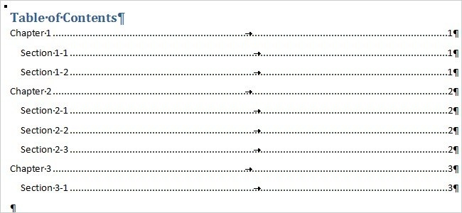 Build a Word Contents Page from Separate Chapter Files