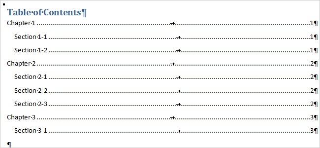 Build a Word Contents Page from Separate Chapter Files