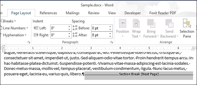 Find Hidden Word Section Breaks Before Revising Layout