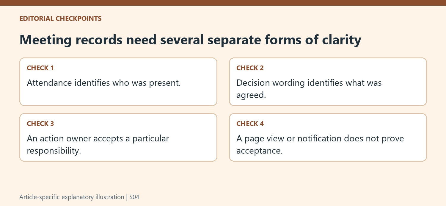 Meeting records need several separate forms of clarity