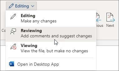 Review Word Documents in the Browser with the Appropriate Mode