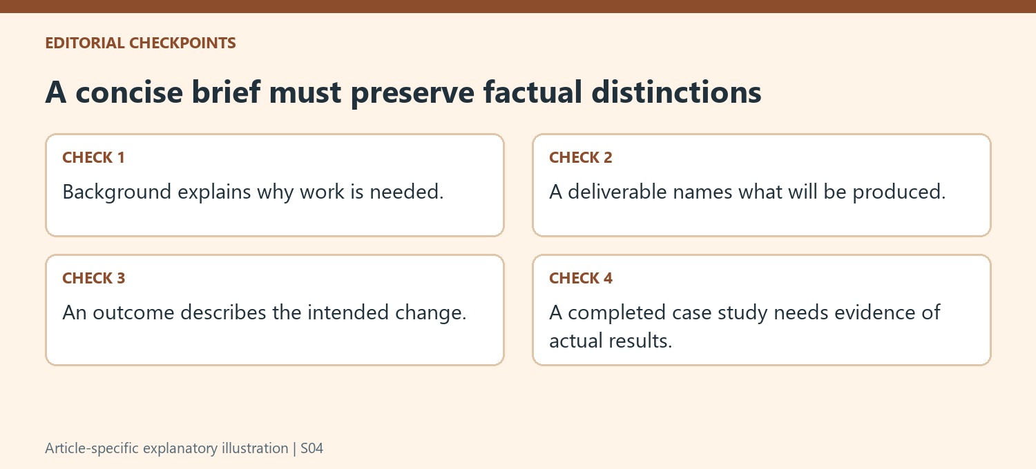 A concise brief must preserve factual distinctions
