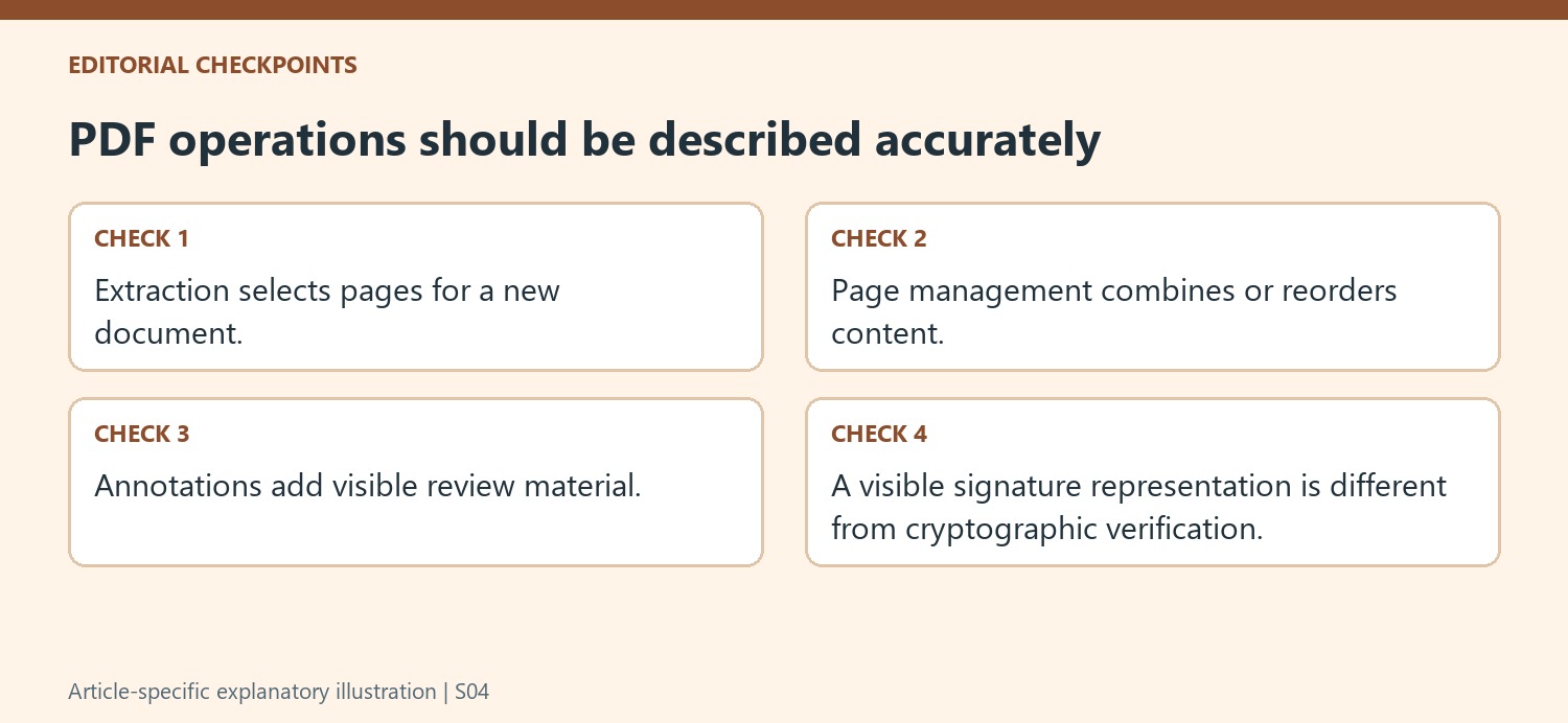 PDF operations should be described accurately
