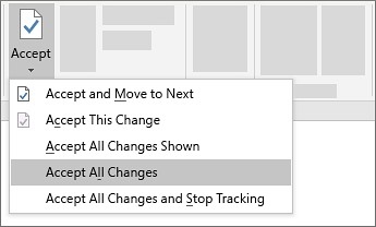 Finish Word Review by Accepting or Rejecting Changes