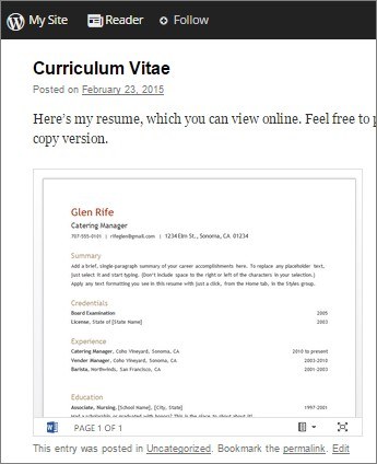 Publish a Live Word Document View on a Website
